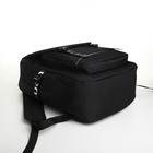 Рюкзак школьный на молнии, 2 наружных кармана, цвет чёрный - фото 10859976