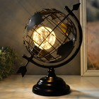 Сувенир металл свет "Глобус со стрелой" чёрный, LED 32х21х32 см - фото 2130396