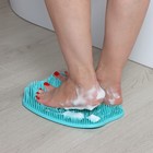 Силиконовый массажный коврик для мытья ног и тела, на присосках, цвет голубой - Фото 8