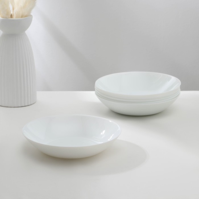 Набор суповых тарелок Luminarc DIWALI, 780 мл, d=20 см, стеклокерамика, 6 шт, цвет белый - Фото 1