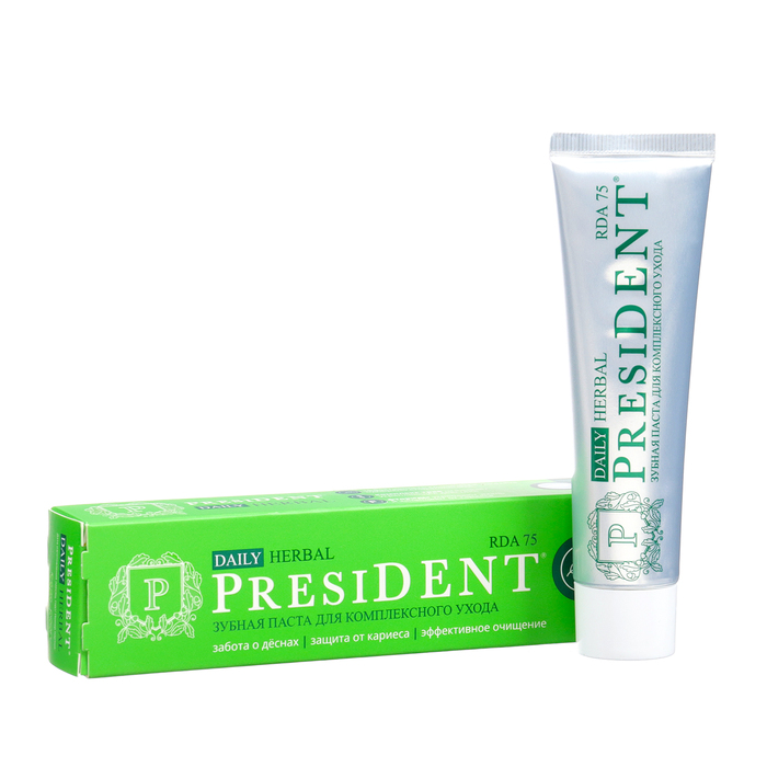 Зубная паста President Herbal mix, 75 RDA, 50 мл - Фото 1