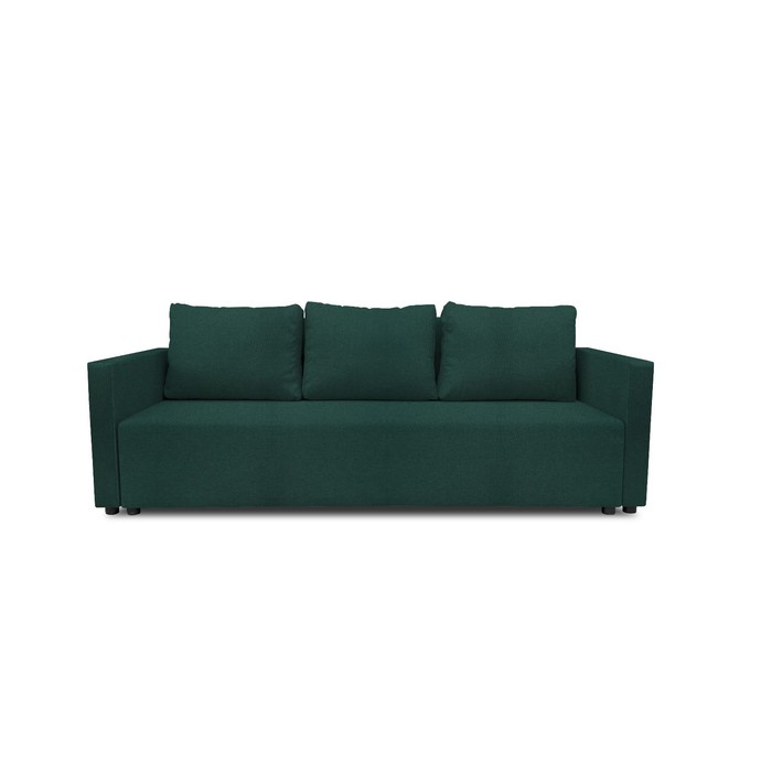 Прямой диван «Алиса 4», еврокнижка, рогожка bahama, цвет plus emerald - Фото 1