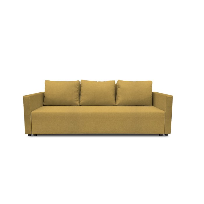Прямой диван «Алиса 4», еврокнижка, рогожка bahama, цвет plus yellow - Фото 1
