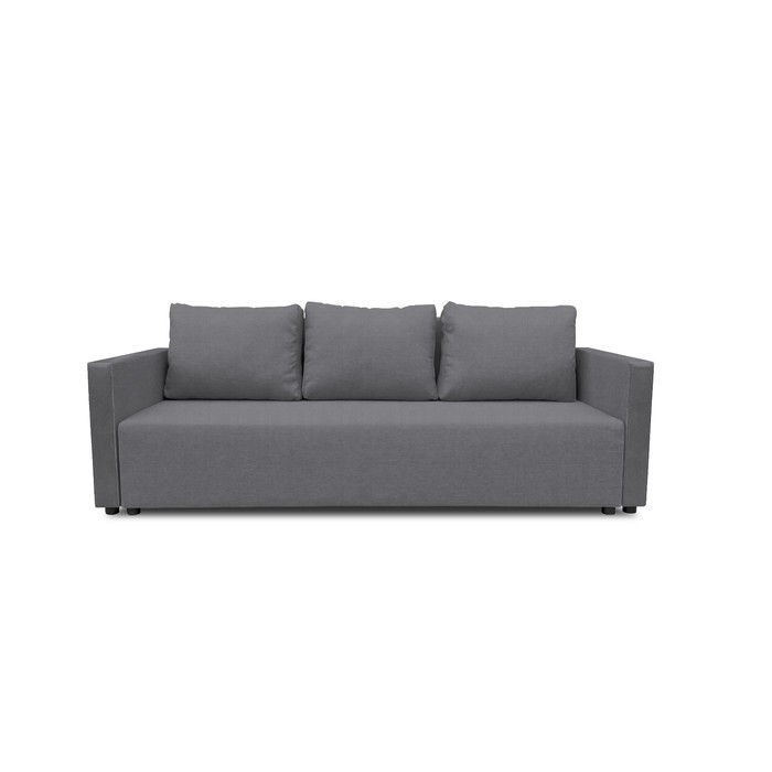 Прямой диван «Алиса 4», еврокнижка, велюр bingo, цвет grafit - Фото 1