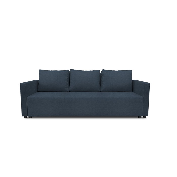 Прямой диван «Алиса 4», еврокнижка, рогожка lunar, цвет navy - Фото 1