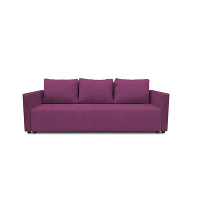 Прямой диван «Алиса 4», еврокнижка, рогожка savana, цвет berry