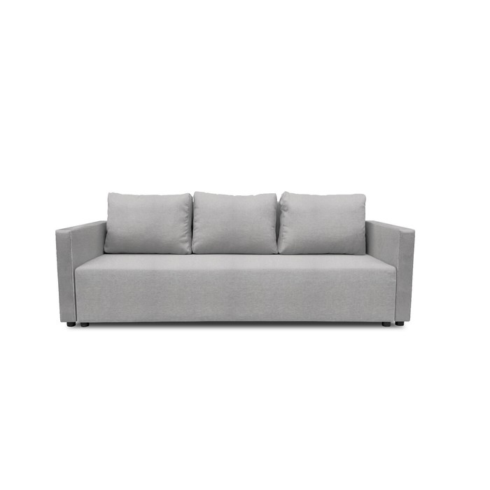 Прямой диван «Алиса 4», еврокнижка, рогожка solta, цвет smoke - Фото 1