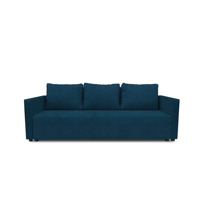 Прямой диван «Алиса 4», механизм еврокнижка, велюр, цвет vital denim