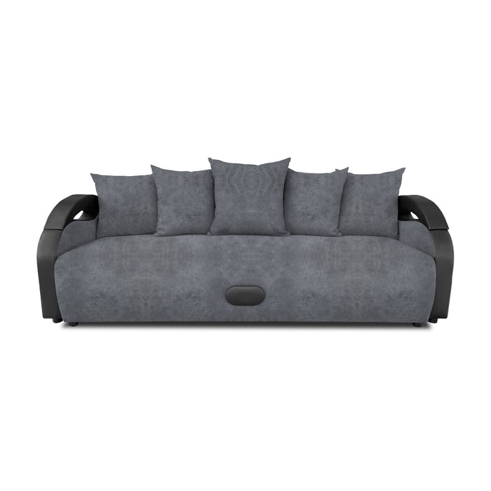 Прямой диван «Мария», еврокнижка, велюр dakota, цвет grey - Фото 1
