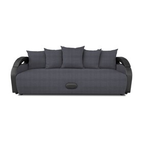 Прямой диван «Мария», еврокнижка, велюр shaggy, цвет grafit