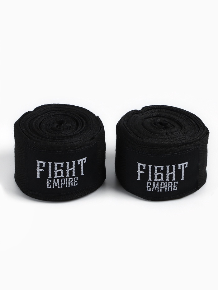 Бинты боксёрские FIGHT EMPIRE, 3 м, эластичные, чёрные - Фото 1