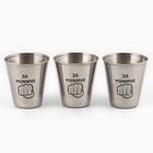 Стопки «За мужика», нержавеющая сталь, набор 3 шт. × 70 мл - Фото 3