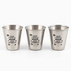 Стопки в чехле «Мой гараж - мои правила»: нержавеющая сталь, набор 3 шт. × 70 мл - Фото 2