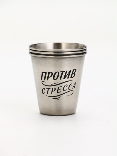 Стопки в чехле, нержавеющая сталь, набор 3 шт. × 70 мл