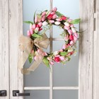 Венок на дверь интерьерный "Тюльпаны" 45х45 см - фото 10571546