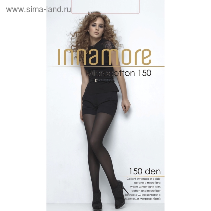 Колготки женские INNAMORE Micro Cotton 150 цвет чёрный (nero), р-р 5 - Фото 1