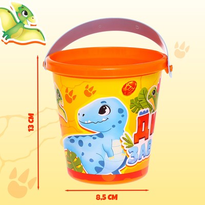 Ведро детское пластиковое для песочницы и снега «Динозаврики», 1 л