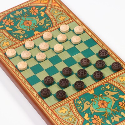 Настольная игра нарды с шашками TAKE IT EASY «Персидские», деревянные большие, 60×60 см