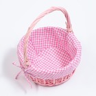 Корзина плетеная, 22 х 22 х 11 х 27 см, розовая 9761593