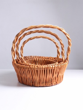 Набор корзин плетёных, 3 шт., 27×12×28 см, 34×14×34 см, 41×16×40 см