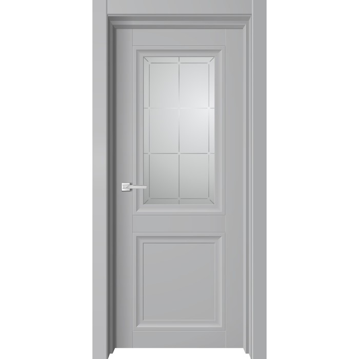 Дверное полотно «Atom», 700×2000 мм, остеклённое, сатин, цвет серый бархат