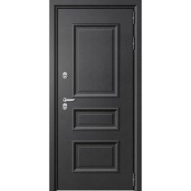 Входная дверь «Titan 1», 960×2050 мм, левая, цвет чёрный муар / бетон снежный