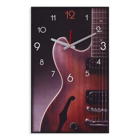 Часы-картина настенные, серия: Интерьер, "Гитара", плавный ход, 57 х 35 см, 1 АА
