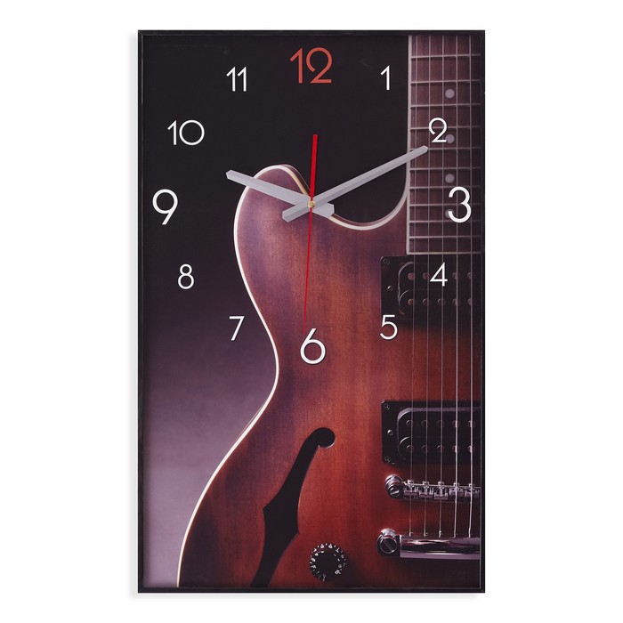 Часы-картина настенные, интерьерные "Гитара", плавный ход, 57 х 35 см - Фото 1