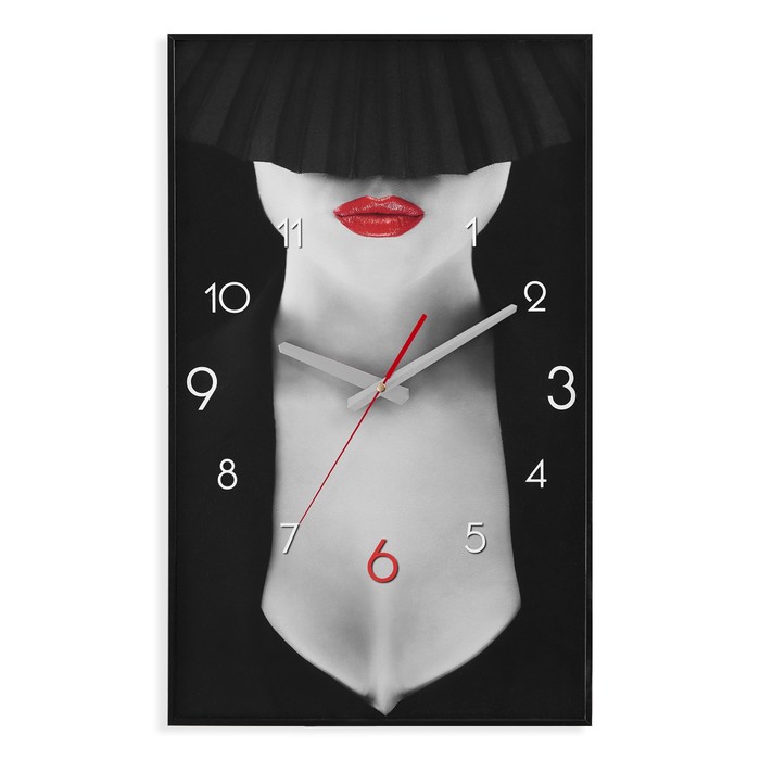 Часы-картина настенные, интерьерные Девушка, плавный ход, 57 х 35 см