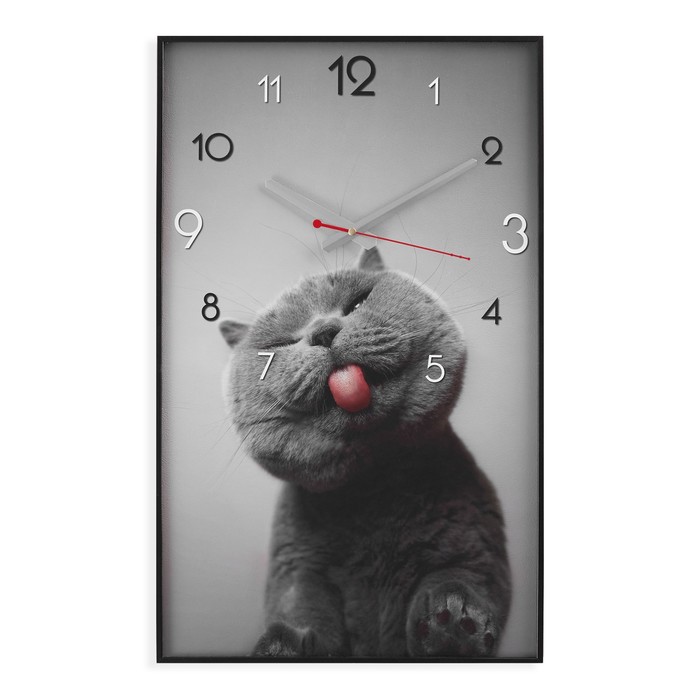 Часы-картина настенные, интерьерные "Котик", плавный ход, 57 х 35 см - Фото 1