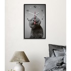 Часы-картина настенные, интерьерные "Котик", плавный ход, 57 х 35 см - фото 9447923