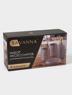 Набор для ванной SAVANNA «Молния», 4 предмета, мыльница, дозатор для мыла, 2 стакана, чёрный - Фото 9