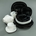 Сервиз столовый Luminarc Carine White&Black, стеклокерамика, 30 предметов, цвет белый и чёрный - фото 5044521