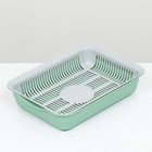 Лоток для кошек, 34.5×25.5×7.5 см, с сеткой, пластик, серый, оливковый - Фото 5