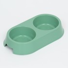 Миска пластиковая двойная 29.5×16.5×5 см, оливковая - Фото 3