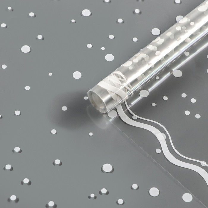 Пленка для цветов «Горох» белая 100 см × 5.5 м ± 5%, 200 г, 40 мкм - Фото 1