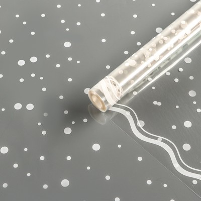 Пленка для цветов «Горох» белая 0.6×200 г, 40 мкм