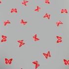 Пленка для цветов "Бабочки" красный+белый 0,7 х 8.2 м, 40мкм - фото 9852379