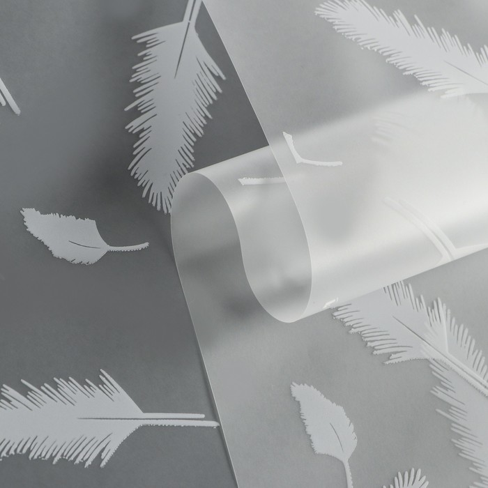 Пленка для цветов, матовая,«Перья», белый, 0.6×9 м ±5%