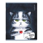 Тетрадь 48 листов в клетку "Аниме кот", обложка мелованный картон, ламинация "софт-тач", блок офсет, МИКС - Фото 11