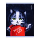 Тетрадь 48 листов в клетку "Аниме кот", обложка мелованный картон, ламинация "софт-тач", блок офсет, МИКС - Фото 7