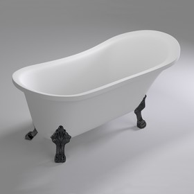 Ванна акриловая Comforty BA 102, с ножками, с донным клапаном, цвет белый, 160х72х75 см