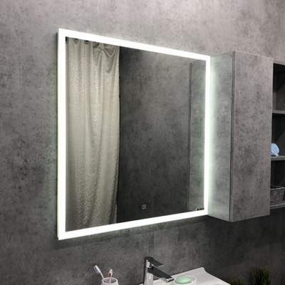 Зеркало Comforty «Гиацинт 80», с LED-подсветкой, с бесконтактным сенсором, 800×800 мм