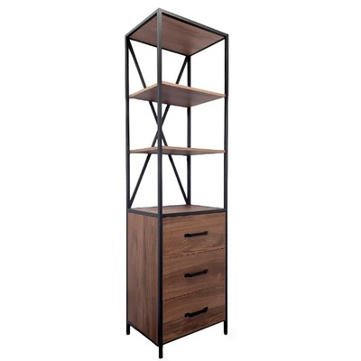 Шкаф-колонна Comforty «Лофт-55», цвет дуб темно-коричневый