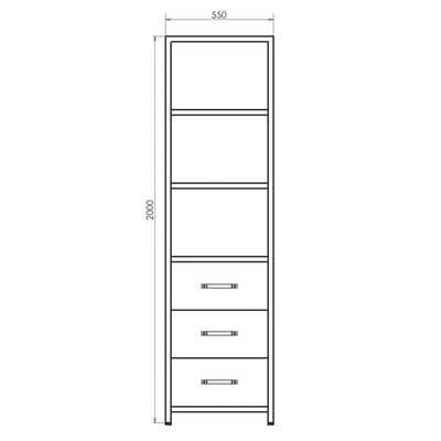 Шкаф - колонна Comforty «Лофт-55», цвет дуб тёмно-коричневый