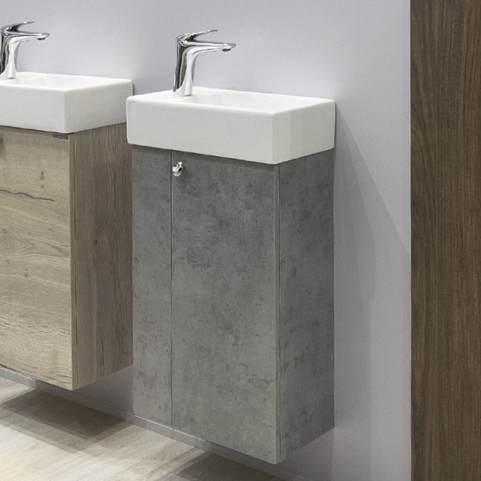 Тумба – умывальник Comforty «Асти – 40», с раковиной 9140, цвет бетон светлый