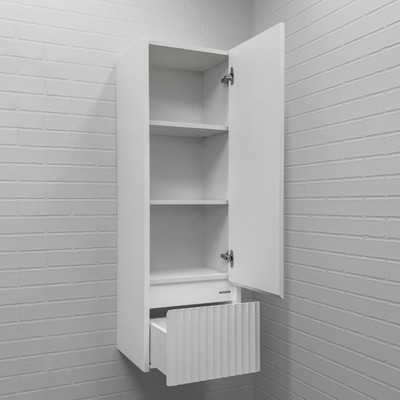 Шкаф – колонна для ванной комнаты Comforty «Марсель – 40», 400×300×1900 мм, цвет белый матовый