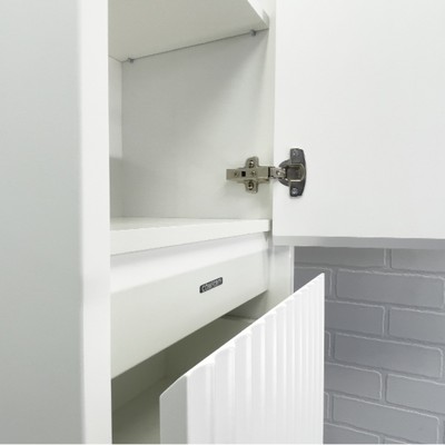 Шкаф – колонна для ванной комнаты Comforty «Марсель – 40», 400×300×1900 мм, цвет белый матовый