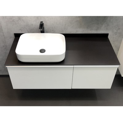 Тумба-умывальник Comforty «Милан-120», белый глянец со столешницей, с раковиной T-Y9378