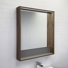 Зеркало короб Comforty Томари 70, с подсветкой, цвет дуб темно-коричневый - фото 293636966
